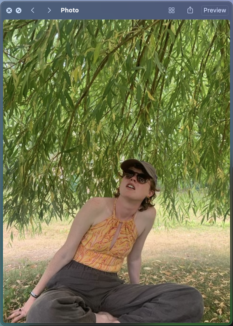 me on shrooms under a tree